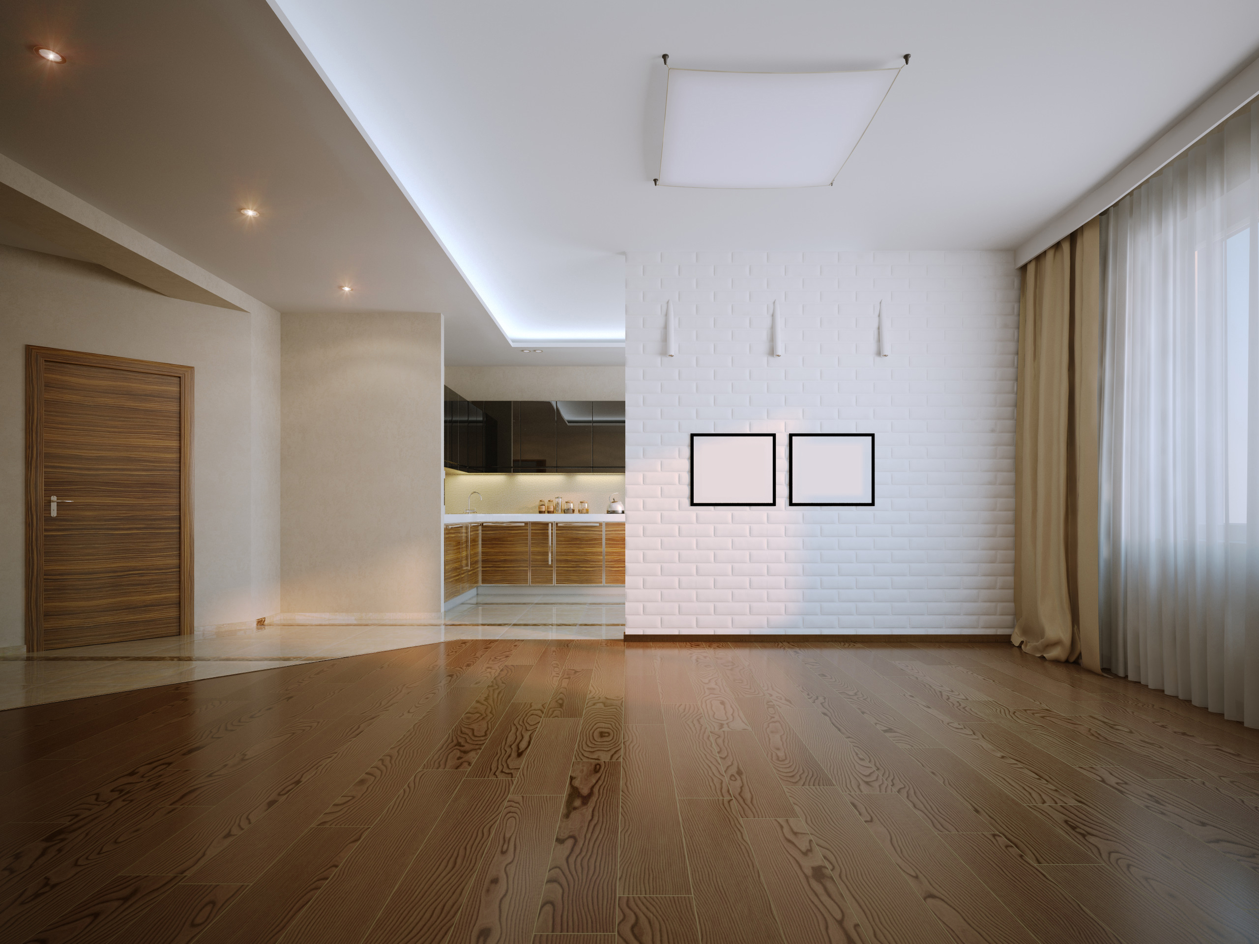 a modern 3d interior living room